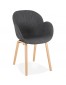 Chaise design avec accoudoirs 'SAMY' en tissu gris style scandinave
