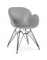 Chaise design 'SATELIT' grise style industriel avec pieds en métal noir