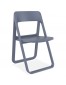 Chaise pliable intérieur / extérieur 'SLAG' en matière plastique gris foncé