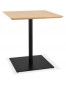 Table carrée design 'SUMO' en bois finition naturelle et métal noir - 70x70 cm