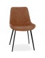 Chaise design 'TAICHI' en microfibre brune et pieds en métal noir