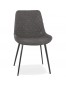 Chaise design 'TAICHI' en microfibre gris foncé et pieds en métal noir