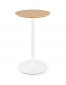Table haute ronde 'TAMAGO' en bois finition naturelle et métal blanc - Ø 60 cm