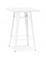 Table haute style industriel 'TATY' blanche - 70x70 cm