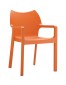 Chaise design de terrasse 'VIVA' orange en matière plastique