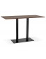Table haute design 'ZUMBA BAR' en bois finition Noyer avec pied en métal noir - 180x90 cm