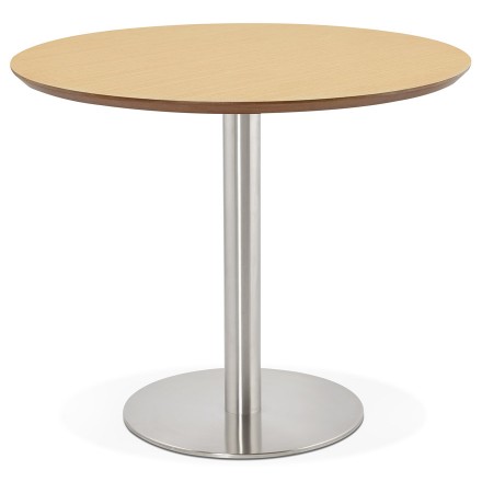 Kleine ronde bureautafel / eettafel 'INDIANA' met natuurlijk houten afwerking - Ø 90 cm