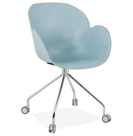 Design bureaustoel 'JEFF' blauw op wieltjes
