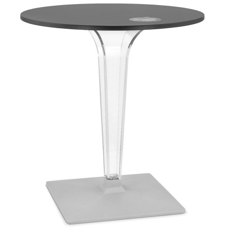 Zwarte ronde terrastafel 'LIMPID' voor binnen/buiten - Ø 68 cm