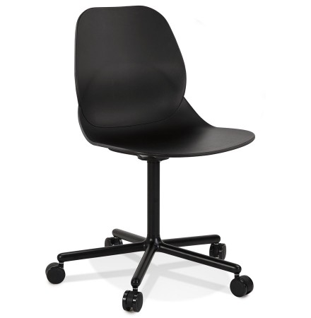 Zwarte moderne bureaustoel 'MAGELLAN' op wieltjes