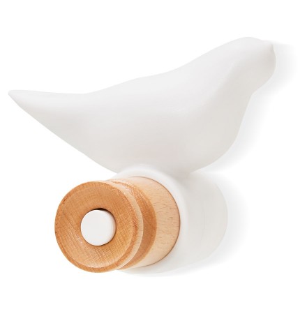 Muurkapstok 'MOANO' witte designhaak in de vorm van een vogel