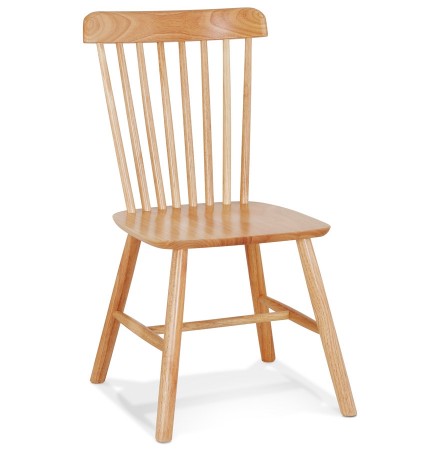 Natuurkleurige houten design stoel 'MONTANA' met rugleuning met spijlen - bestel per 2 stuks / prijs voor 1 stuk