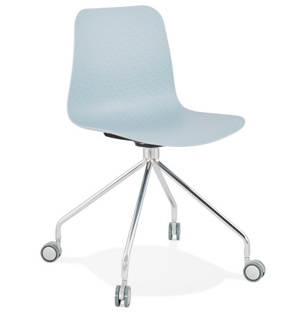 Design bureaustoel 'SLIK' blauw op wielen