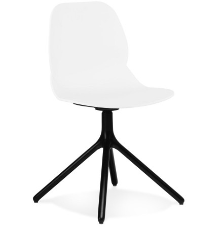 Witte design stoel 'TUCANA' met zwarte metalen poten