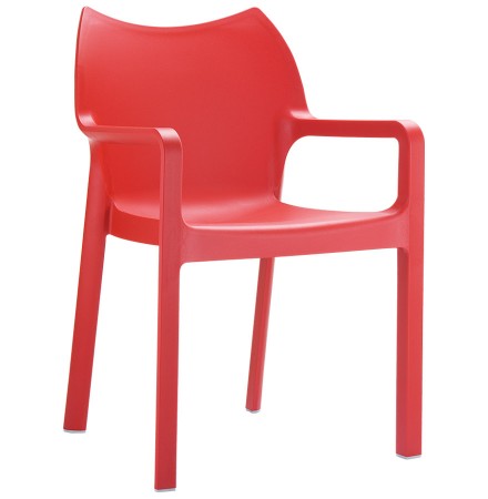 Design terrasstoel 'VIVA' uit rode kunststof