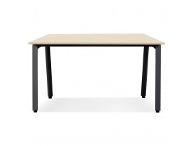 Table de réunion / bureau bench 'AMADEUS SQUARE' en bois finition naturelle et métal noir - 160x160 cm