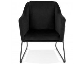 Design loungefauteuil 'BRANDO' van zwart velours