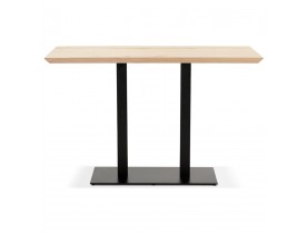 Hoog tafeltje 'CAPULCO BAR' van massief hout met zwart onderstel -160x80 cm