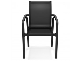 Chaise de jardin avec accoudoirs 'CINDY' en matière plastique noire empilable