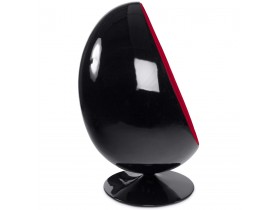 Zwart en rode eivormige zetel 'COCOON' eistoel
