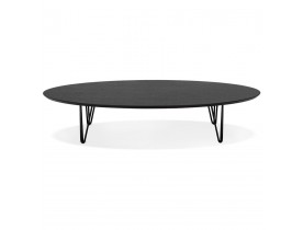 Grote salontafel 'ELYPSE' van hout en zwart metaal