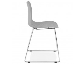 Moderne stoel 'EXPO' van grijs kunststof met verchroomd metalen voeten