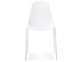 Witte stoel 'FELIZ' van kunststof en metaal voor binnen/buiten
