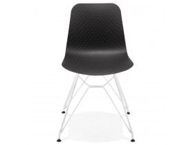 Moderne stoel 'GAUDY' zwart met wit metalen voet
