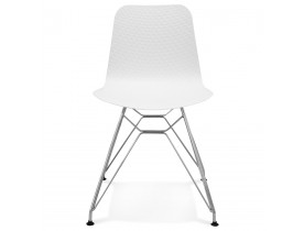 Design stoel 'GAUDY' wit met verchroomd metalen voet