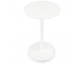 Ronde hoge tafel 'IDALGO' van hout en wit metaal - Ø 60 cm