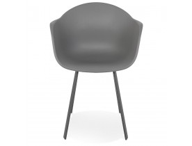 Donkergrijze design stoel 'JAVEA' met armleuningen voor binnen/buiten - bestel per 2 stuks / prijs voor 1 stuk