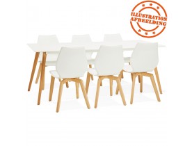 Witte design eettafel 'MADY' in Scandinavische stijl - 200x90 cm