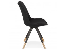 Vintage 'POPI' stoel van zwarte stof en hout 