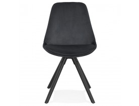 Vintage stoel 'RICKY' in zwart fluweel en poten in zwart hout