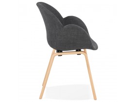 Design stoel met armleuningen 'SAMY' van grijze stof Scandinavische stijl
