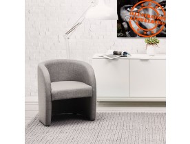 Design fauteuil voor de woonkamer 1 zitplaats 'TOM' in grijze stof