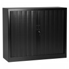 Lage kantoorkast met roldeur 'CLASSIFY' zwart - 100x120 cm