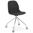 Design bureaustoel 'GLIPS' van grijze stof op wieltjes