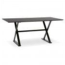 Zwarte, design eettafel / bureau 'HAVANA' met kruis-vormige voeten - 180x90 cm