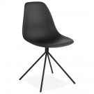 Moderne zwarte stoel 'LORY' met metalen voet