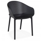 Geperforeerde design terrasstoel 'LUCKY' zwart