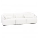 Canapé droit moderne 'MALOWI' en tissu bouclé blanc - canapé 4 places