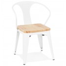 Witte metalen industriële stoel 'METROPOLIS' - bestel per 2 stuks / prijs voor 1 stuk