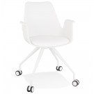 Witte bureaustoel op wieltjes met armleuningen 'SPLIT'