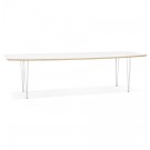 Table de salle à manger extensible 'TADAM' blanche avec pieds en métal blanc - 170(270)x100 cm