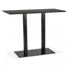 Zwarte hoge design tafel 'ZUMBA BAR' met zwarte metalen poot - 150x70 cm