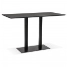 Zwarte hoge design tafel 'ZUMBA BAR' met zwarte metalen poot - 180x90 cm