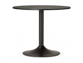 Kleine, ronde, zwarte bureau-/eettafel 'ATLANTA' - Ø 90 cm
