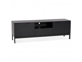 Design tv-meubel 'CATODIK' van hout en zwart metaal