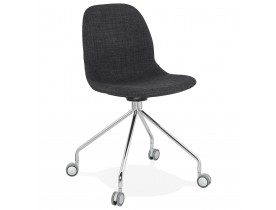 Design bureaustoel 'GLIPS' van grijze stof op wieltjes